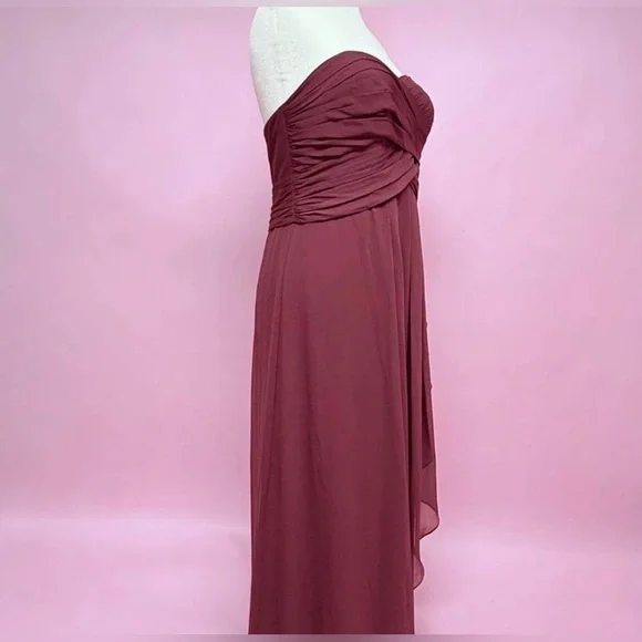 David’s Bridal Wine Colored Evening Gown - Picture 4 of 8